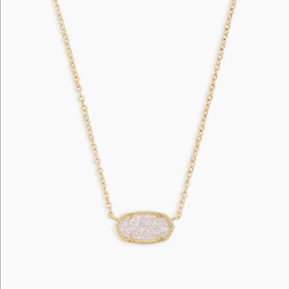 Elisa Gold Pendant Necklace In Iridescent Drusy